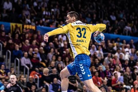 November 4, 2018 - Barcelona, Barcelona, Spain - Angel Fernandez Perez, 32 of PGE Vive Kielce in actions during VELUX EHF Champions League match between FC Barcelona Barca Lassa and PGE Vive Kielce on November 04, 2018 at Palau Blaugrana, in Barcelona, Spain, Handball: VELUX EHF Champions League - Fc Barcelona Lassa v PGE Vive Kielce. - ZUMAa181 20181104_zaa_a181_099 Copyright: xAFP7x