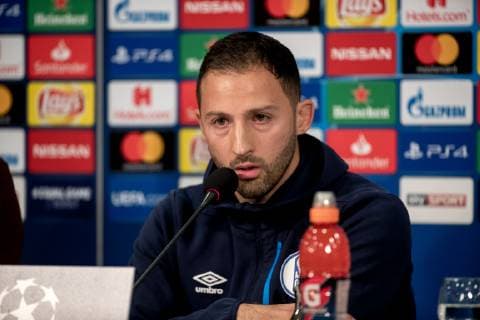 03.11.2018, Fussball, Saison 2018 2019, Champions League, 4. Spieltag -Pressekonferenz + Abschlusstraining FC Schalke 04 Cheftrainer Domenico TEDESCO (FC Schalke 04) Gelsenkirchen Veltins Arena NRW Deutschland