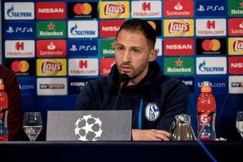 03.11.2018, Fussball, Saison 2018 2019, Champions League, 4. Spieltag -Pressekonferenz + Abschlusstraining FC Schalke 04 Cheftrainer Domenico TEDESCO (FC Schalke 04) Gelsenkirchen Veltins Arena NRW Deutschland