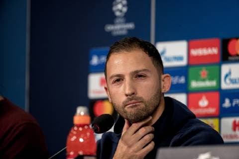 03.11.2018, Fussball, Saison 2018 2019, Champions League, 4. Spieltag -Pressekonferenz + Abschlusstraining FC Schalke 04 Cheftrainer Domenico TEDESCO (FC Schalke 04) Gelsenkirchen Veltins Arena NRW Deutschland