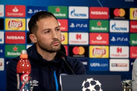 03.11.2018, Fussball, Saison 2018 2019, Champions League, 4. Spieltag -Pressekonferenz + Abschlusstraining FC Schalke 04 Cheftrainer Domenico TEDESCO (FC Schalke 04) Gelsenkirchen Veltins Arena NRW Deutschland