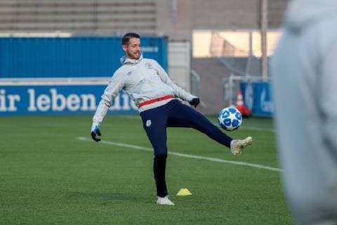 05.11.2018, Fussball, Saison 2018 2019, Champions League, 4. Spieltag -Pressekonferenz + Abschlusstraining FC Schalke 04 Mark Uth (FC Schalke 04) Gelsenkirchen Veltins Arena NRW Deutschland