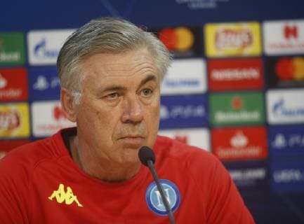5th November 2018, Castel Volturno training center , Naples, Italy; UEFA Champions League football, Napoli versus Paris Saint-Germain press conference PK Pressekonferenz Carlo Ancelotti coach of Napoli  ActionPlus12076670 NaFoto