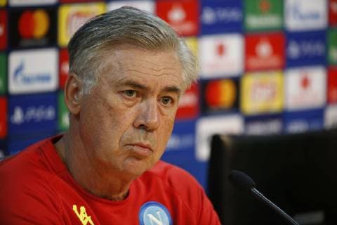 5th November 2018, Castel Volturno training center , Naples, Italy; UEFA Champions League football, Napoli versus Paris Saint-Germain press conference PK Pressekonferenz Carlo Ancelotti coach of Napoli  ActionPlus12076675 NaFoto