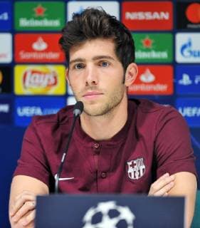 2018.11.05 Mediolan Milan Pilka nozna Liga Mistrzow sezon 2018 2019 Konferencja prasowa i trening FC Barcelona Barca N z Sergi Roberto Foto Norbert Barczyk PressFocus 2018.11.05 Mediolan Milan Football UEFA Champions League FC Barcelona press conference PK Pressekonferenz and training session Sergi Roberto Credit: Norbert Barczyk PressFocus NEWSPIX.PL --- Newspix.pl  20181105NB0001