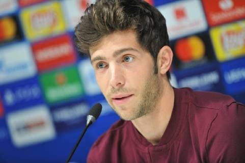 2018.11.05 Mediolan Milan Pilka nozna Liga Mistrzow sezon 2018 2019 Konferencja prasowa i trening FC Barcelona Barca N z Sergi Roberto Foto Norbert Barczyk PressFocus 2018.11.05 Mediolan Milan Football UEFA Champions League FC Barcelona press conference PK Pressekonferenz and training session Sergi Roberto Credit: Norbert Barczyk PressFocus NEWSPIX.PL --- Newspix.pl  20181105NB0004