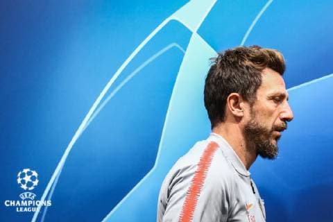 FuÃŸball, CL, AS Rom PK MOSCOW, RUSSIA - NOVEMBER 6, 2018: A.S. Roma manager Eusebio Di Francesco during a press conference PK Pressekonferenz ahead of the 2018-19 UEFA Champions League Group Stage match against CSKA Moscow scheduled for November 7, 2018. Valery Sharifulin TASS  TS096696