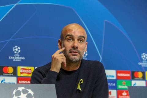 Manchester City press conference PK Pressekonferenz Manager of Manchester City, Pep Guardiola during the Manchester City press conference at the Etihad Stadium, Manchester Content Not Available For UK Newspapers Copyright: xStevexMcCormickx FIL-12509-0009