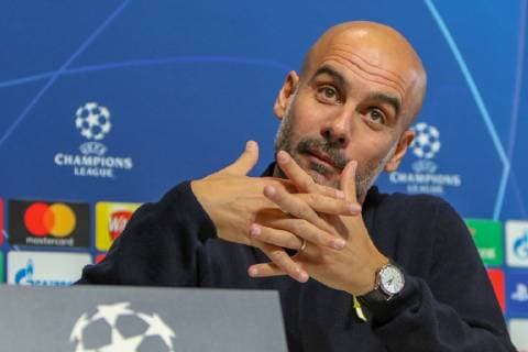 Manchester City press conference PK Pressekonferenz Manager of Manchester City, Pep Guardiola during the Manchester City press conference at the Etihad Stadium, Manchester Content Not Available For UK Newspapers Copyright: xStevexMcCormickx FIL-12509-0020