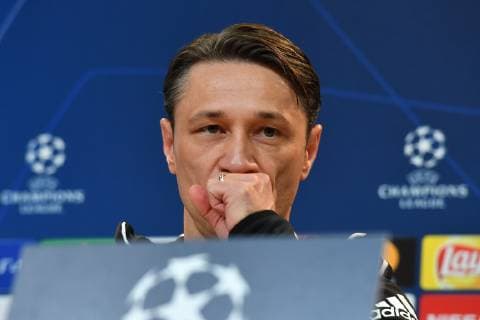 Niko KOVAC (Trainer Bayern Muenchen), skeptisch,Gestik, Einzelbild,angeschnittenes Einzelmotiv,Portraet,Portrait,Porträt. Pressekonferenz FC Bayern Muenchen vor dem Champions League Spiel gegen AEK Athen, Fussball,am 06.11..2018,.