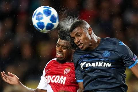 Sport Themen der Woche KW45 Sport Bilder des Tages Fußball, CL, AS Monaco - FC Brügge Monaco s Jemerson and Club s Wesley Moraes fight for the ball during a game between AS Monaco and Belgian soccer team Club Brugge KV in the Principality of Monaco, Tuesday 06 November 2018, on day four of the UEFA Champions League, in group A. BRUNOxFAHY  x05462761x