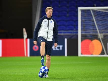 06.11.2018, xmeix, Fussball UEFA Champions League, Pressekonferenz Abschlusstraining Olympique Lyon - TSG 1899 Hoffenheim, emspor, v.l. Hoffenheims Trainer Julian Nagelsmann (TSG 1899 Hoffenheim) DFL DFB REGULATIONS PROHIBIT ANY USE OF PHOTOGRAPHS as IMAGE SEQUENCES and or QUASI-VIDEO Lyon