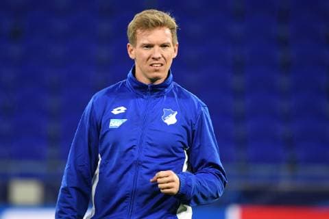 06.11.2018, xmeix, Fussball UEFA Champions League, Pressekonferenz Abschlusstraining Olympique Lyon - TSG 1899 Hoffenheim, emspor, v.l. Hoffenheims Trainer Julian Nagelsmann (TSG 1899 Hoffenheim) DFL DFB REGULATIONS PROHIBIT ANY USE OF PHOTOGRAPHS as IMAGE SEQUENCES and or QUASI-VIDEO Lyon