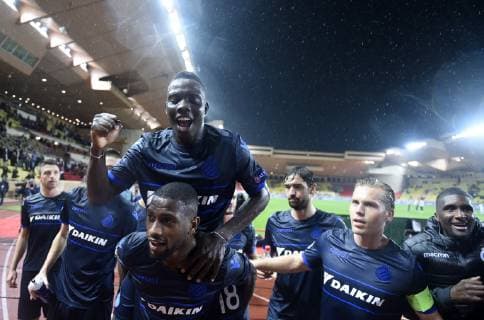 Fußball, CL, AS Monaco - FC Brügge celebration Club Brugge Joie FOOTBALL : AS Monaco vs Club Bruges Ligue des Champions - Monaco - 06 11 2018 PhotoNews Panoramic  775218872