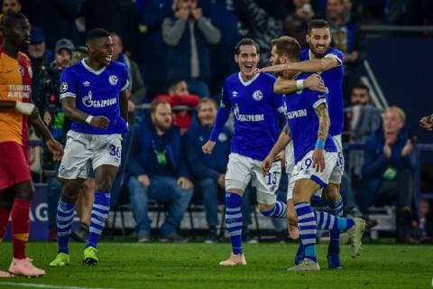 Gelsenkirchen, Germany 06.11.2018, UEFA Champions League - 2018 19 Season, Rueckrunde, Gruppenphase - Gruppe D - 4. Spieltag, FC Schalke 04 - Galatasaray Istanbul, Guido Burgstaller (FC Schalke 04) jubel, Torjubel um nach seinem treffer zum 1-0 ( DeFodi520