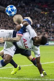 LONDON, Tottenham Hotspur FC - PSV, football, Champions League, season 2018-2019, 06-11-2018, Wembley Stadium, Tottenham Hutspur player Serge Aurier (R), PSV player Jose Angelino (L) Tottenham Hotspur - PSV  x2601858x