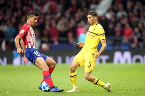Rodri ( Atletico Madrid 14 ) Achraf Hakimi ( Borussia Dortmund 5 ), Atletico Madrid vs. Borussia Dortmund, Fussball, Champions League Gruppenphase, 06.11.2018 Atletico Madrid vs. Borussia Dortmund, Fussball, Champions League Gruppenphase, 06.11.2018 Madrid Copyright: xLanger Eibner-Pressefotox EP_HLR