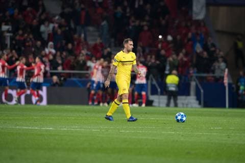 Fußball Champions League Gruppenphase 4. Spieltag Atletico Madrid - Borussia Dortmund am 06.11.2018 im Wanda Metropolitano in Madrid Paco Alcacer ( Dortmund ) DFL Regulations prohibit any use of photographs as image sequences and or quasi video.