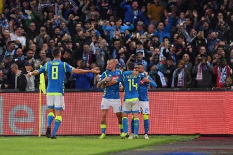 Fußball, CL, SSC Neapel - Paris St. Germain Photo Cafaro LaPresse November 6, 2018 Naples, Italy soccer SSC Napoli vs Paris Saint-Germain - UEFA Champions League 2018 19 season Group C matchday 4 - San Paolo stadium. In the pic: Lorenzo Insigne (SSC Napoli) celebrates after scoring the 1-1 goal.  Copyright: xCafaro LaPressex