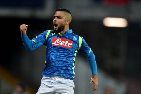 Fußball, CL, SSC Neapel - Paris St. Germain Celebration after Goal on penalty of Lorenzo Insigne Napoli. Napoli 06-11-2018 Stadio San Paolo Football Calcio UEFA Champions League 2018 2019 Group C Napoli - Paris Saint Germain Foto Antonietta Baldassarre Insidefoto AntoxBaldassarre