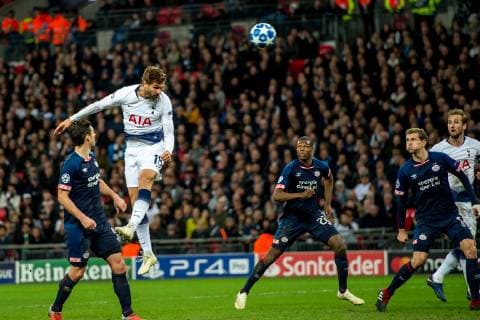 Fernando Llorente of Tottenham Hotspur takes a shot at goal during the UEFA Champions League Group Stage match between Tottenham Hotspur and PSV Eindhoven at Wembley Stadium, London, England on 6 November 2018. Copyright: xSalvioxCalabresex 21810047