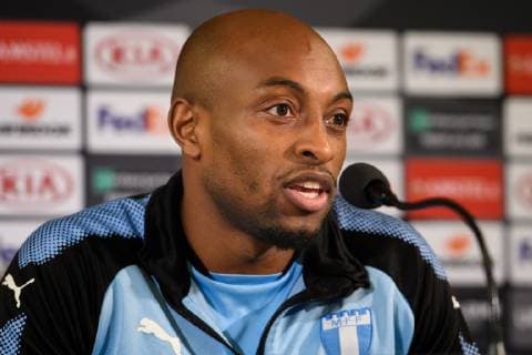 Fußball, EL, Malmö FF Pressekonferenz 181107 Fouad Bachirou of Malmö FF during a press conference PK Pressekonferenz ahead of the Europa league match between Malmö FF and Sarpsborg 08 on November 7, 2018 in Malmö. Photo: Petter Arvidson BILDBYRN kod PA 92147  Copyright: PETTERxARVIDSON BB181107PA003
