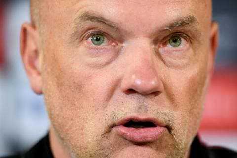 181107 Head coach Uwe Rösler of Malmö FF during a press conference PK Pressekonferenz ahead of the Europa league match between Malmö FF and Sarpsborg 08 on November 7, 2018 in Malmö. Photo: Petter Arvidson BILDBYRAN kod PA 92147  Copyright: PETTERxARVIDSON BB181107PA073