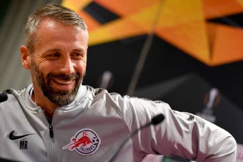 SOCCER - UEFA EL, Rosenborg vs RBS TRONDHEIM,NORWAY,07.NOV.18 - SOCCER - UEFA Europa League, group stage, Rosenborg BK vs Red Bull Salzburg, preview, press conference PK Pressekonferenz RBS. Image shows head coach Marco Rose (RBS). GEPAxpictures xFlorianxErtl