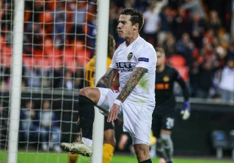 Santi Mina goal during the UEFA Champions League football match between Valencia CF and BSC Young Boys on November 7, 2018 at Mestalla stadium in Valencia, Spain.  xCarlaxCortesx xValenciaxCFxvsxBSCxYoungxBoysx