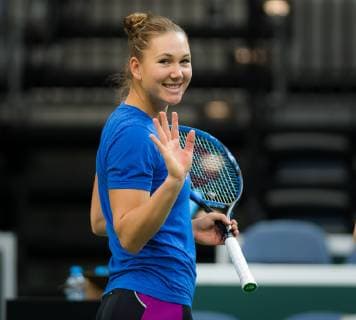 November 7, 2018 - Prague, Czech Republic - Nicole Melichar of the United States during practice ahead of the 2018 Fed Cup Final between the Czech Republic and the United States of America 2018 Fed Cup Final - 7 Nov - ZUMAa181 20181107_zaa_a181_021 Copyright: xAFP7x