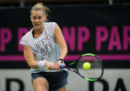 November 7, 2018 - Prague, Czech Republic - Alison Riske of the United States during practice ahead of the 2018 Fed Cup Final between the Czech Republic and the United States of America 2018 Fed Cup Final - 7 Nov - ZUMAa181 20181107_zaa_a181_030 Copyright: xAFP7x