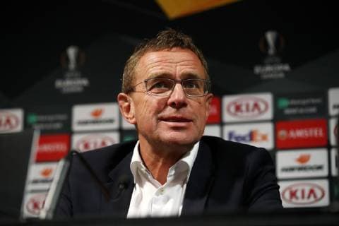 RB Leipzig PK Fussball Euro League Glasgow, 07.11.2018, Celtic Park, Fussball, UEFA Europa League , PK am Vortag des Spiels Celtic FC Glasgow (SCO) vs. RB Leipzig (GER). , Im Bild: Ralf Rangnick, RB Leipzig Cheftrainer und Sportdirektor. ,