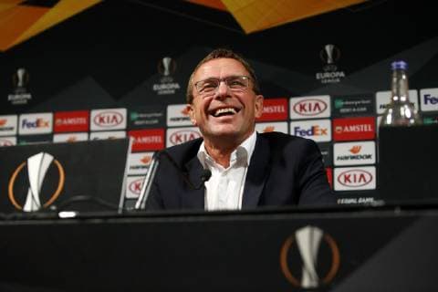 Sport Bilder des Tages RB Leipzig PK Fussball Euro League Glasgow, 07.11.2018, Celtic Park, Fussball, UEFA Europa League , PK am Vortag des Spiels Celtic FC Glasgow (SCO) vs. RB Leipzig (GER). , Im Bild: Ralf Rangnick, RB Leipzig Cheftrainer und Sportdirektor. ,