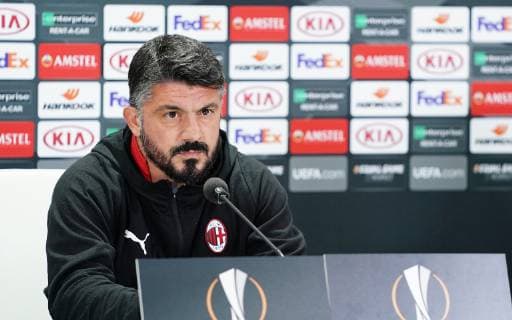 Photo LaPresse - Spada November 07 , 2018 Sevilla ( Spain ) Soccer A.C. Milan - Season 2018-2019 press conference PK Pressekonferenz Gennaro Gattuso , Pepe Reina Betis Siviglia vs Milan In the pic: Gennaro Gattuso  Copyright: xSpada LaPressex