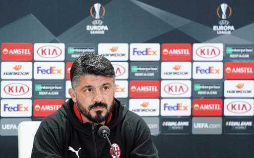 Photo LaPresse - Spada November 07 , 2018 Sevilla ( Spain ) Soccer A.C. Milan - Season 2018-2019 press conference PK Pressekonferenz Gennaro Gattuso , Pepe Reina Betis Siviglia vs Milan In the pic: Gennaro Gattuso  Copyright: xSpada LaPressex