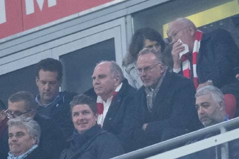 07.11.2018, xkvx, Fussball UEFA Champions League, FC Bayern Muenchen - AEK Athen emspor, v.l. Praesident Uli Hoeness (FC Bayern Muenchen), Karl-Heinz Rummenigge (FC Bayern Muenchen) (DFL DFB REGULATIONS PROHIBIT ANY USE OF PHOTOGRAPHS as IMAGE SEQUENCES and or QUASI-VIDEO) Muenchen
