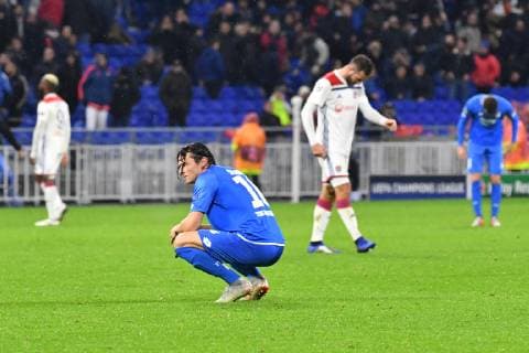 Olympique Lyon - TSG 1899 Hoffenheim Hoffenheims Nico Schulz (Nr.16) nach dem Abpfiff beim Spiel in der Champions League, Olympique Lyon - TSG 1899 Hoffenheim. Lyon. 07.11.18 Fussball Champions League , Lyon Frankreich