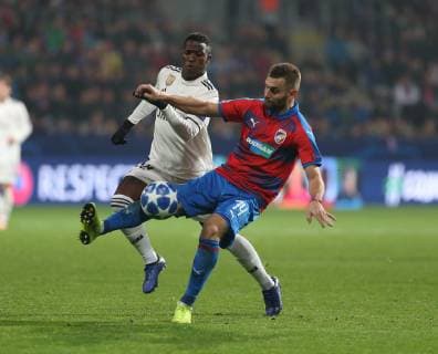 Partido de Liga de Campeones entre el Viktoria Plzen y el Real Madrid. En la imagen, Vinicius.Champions League match between Viktoria Plzen and Real Madrid. In this picture, Vinicius. 