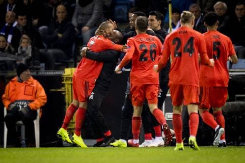 Besiktas Ricardo Quaresma and Besiktas head coach Senol Gunes celebrate after scoring during a match between Belgian soccer team KRC Genk and Turkish club Besiktas, in Genk, Thursday 08 November 2018 on day four of the UEFA Europa League group stage, in group I. JASPERxJACOBS  x05464349x
