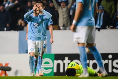 181108 Anders Christiansen of Malmö FF looks dejected during the Europa League group stage match between Malmö FF and Sarpsborg 08 on November 8, 2018 in Malmö.  Copyright: LUDVIGxTHUNMAN BB181108LT013