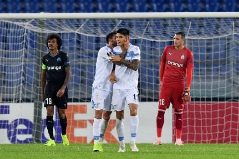 As Roma 08 11 2018 - Europa League Lazio-Olympique Marsiglia foto Antonello Sammarco Image nella foto: esultanza gol Joaquin Correa 