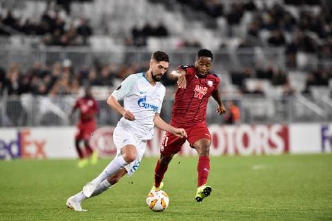 Francois Kamano (gir) FOOTBALL : Bordeaux vs Zenit St Petersbourg - 4eme Tour Ligue Europa - Bordeaux - 08 11 2018 ThierryBreton Panoramic 