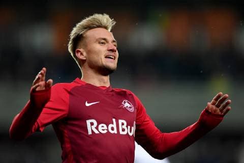 SOCCER - UEFA EL, Rosenborg vs RBS TRONDHEIM,NORWAY,08.NOV.18 - SOCCER - UEFA Europa League, group stage, Rosenborg BK vs Red Bull Salzburg. Image shows Fredrik Gulbrandsen (RBS). GEPAxpictures xFlorianxErtl