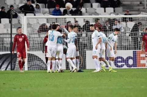 But et joie Anton Zobolotny (zen) FOOTBALL : Bordeaux vs Zenit St Petersbourg - 4eme Tour Ligue Europa - Bordeaux - 08 11 2018 ThierryBreton Panoramic 