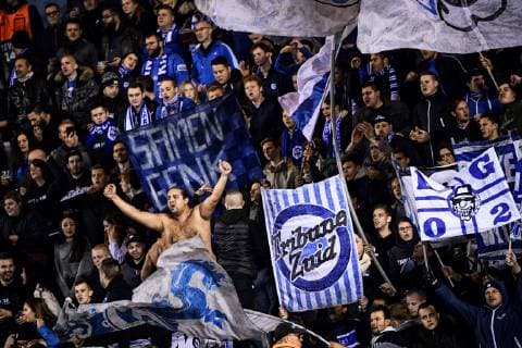 Genk s supporters pictured during a match between Belgian soccer team KRC Genk and Turkish club Besiktas, in Genk, Thursday 08 November 2018 on day four of the UEFA Europa League group stage, in group I. YORICKxJANSENS  x05464623x