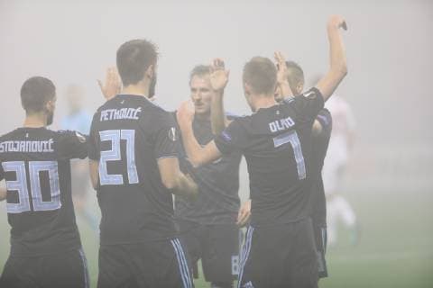 Zagreb, 08 11 2018 - Stadium Maksimir, UEFA Europa League 2018 2019. Group Stage. GNK Dinamo Zagreb (blue) - FC Spartak Trnava (white) 3:1 Petar STOJANOVIC (30), Bruno PETKOVIC (21), Dani OLMO (7), Izet HAJROVIC (8) 