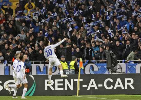 Sport Bilder des Tages November 8, 2018 - Kiev, Kiev, Ukraine - Dynamo Kyiv s celebrate a goal during the UEFA Europa League, Group K, football match FC Dynamo vs Stade Rennais FC at the Olympiyski Stadium in Kiev, Ukraine on November 8, 2018. Dynamo Kiev vs Stade Rennais, the UEFA Europa League in Kiev, Ukraine - 8 Nov 2018 - ZUMAs197 86572460st Copyright: xPavloxGoncharx