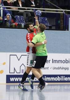 Kevin Herbst (Handball Sportverein Hamburg 77) gegen Merten Krings (TV Emsdetten 4)(rechts) , TV Emsdetten vs Handball Sportverein Hamburg, Handball, 2. Bundesliga, 09.11.2018, TV Emsdetten vs Handball Sportverein Hamburg, Handball, 2. Bundesliga, 09.11.2018 Emsdetten Copyright: xEIBNER JanxStrohdiekx EP_JSK