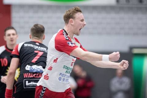 Luebbecke, Deutschland 09.11.2018: 2. Handball-Bundesliga - 2018 2019 - TuS-N-Luebbecke vs. ASV Hamm-Westfalen Lukas Blohme (Hamm) Luebbecke Nordrhein-Westfalen Deutschland Merkur Arena