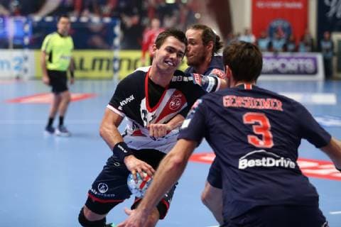 Rasmus Lauge Schmidt (Flensburg) HANDBALL : VELUX EHF Champions League - 7eme journee - Paris Saint-Germain HB vs SG Flensburg-Handewitt - 10 11 2018 KevinDomas Panoramic 
